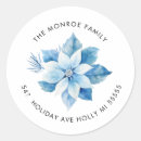 Search for blue poinsettia stickers Merry christmas