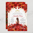 Search for red and gold quinceanera invitations Girly
