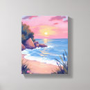 Search for pink sunset canvas prints Beach