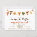 Search for fall leaves birthday invitations White