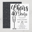Search for formal 40th birthday invitations Black and white