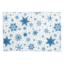 Search for snowflake pattern pillowcases Blue