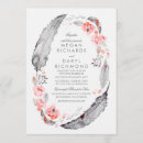 Recherche de plume rose invitations Bohème
