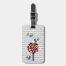 Recherche de oiseau bleu bagages étiquettes Feuille