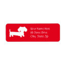 Search for red dachshund return address labels Doxie