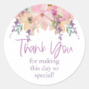 Search for thank you floral wedding stickers Pink