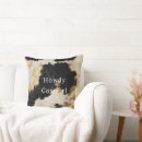 Search for black and white cowhide pillows Cowboy