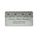 Search for silver damask wedding return address labels Grey