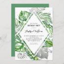 Search for tropical leaves birthday invitations Monstera