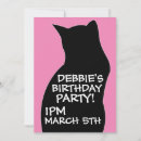Search for black cat birthday invitations For her