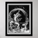 Search for black and white mermaid art Vintage