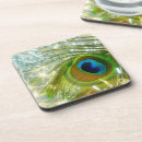 Search for peacock feather coasters Green