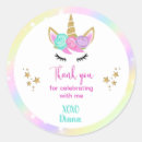 Search for rainbow unicorn party stickers Thank you