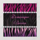 Recherche de zèbre rose et noir invitations Seize