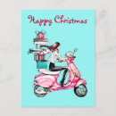 Recherche de scooter vintage cartes postales Rouge