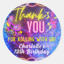 Search for roller skating party stickers Girl birthday party