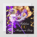 Search for purple gold masquerade party invitations Mardi gras