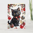 Search for black cat christmas cards Kitten