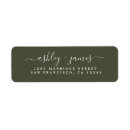 Search for olive green return address labels Modern typography