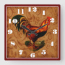Search for farm style clocks Rooster
