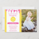 Search for you are my sunshine birthday invitations Girl