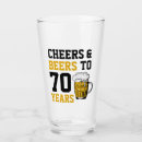 Search for 70th birthday beer glasses Cheers to 70 years