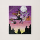 Search for witch on halloween puzzles Broomstick