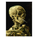 Recherche de crâne avec la cigarette posters Peinture à l'huile