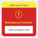 Search for emergency contact stickers Allergies