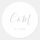 Search for silver monogram wedding stickers Elegant