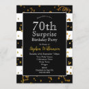 Search for 70th surprise invitations Black and gold