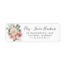 Search for peach flowers return address labels Floral
