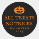 Search for trick or treat round stickers Jack o lantern