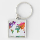 Search for watercolor map keychains World