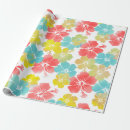 Search for hibiscus wrapping paper Blue