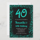 Search for turquoise 40th birthday invitations Black