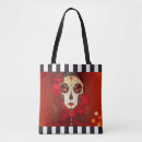 Search for sugar skull tote bags Red