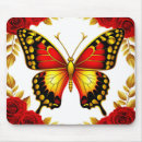 Recherche de papillon rouge tapis souris Fleurs