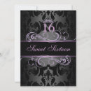 Search for damask birthday invitations Purple