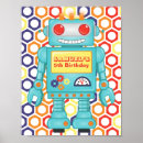 Search for robot birthday posters For kids