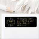 Search for gold leaf return address labels Black and gold