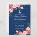 Search for floral nautical wedding invitations Navy blue
