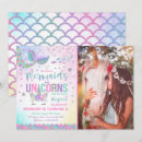 Search for mermaid and unicorn party invitations Rainbow