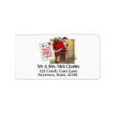 Search for bag return address labels Vintage santa claus
