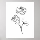 Search for floral line art drawing posters Black and white