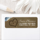 Search for heart in sand return address labels Bridal shower