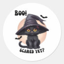 Search for cute black kitten stickers Spooky