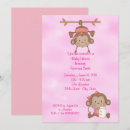 Search for monkey baby girl shower invitations Pink