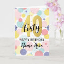 Search for woman 40th birthday cards Girly