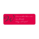 Search for pink monogram return address labels Contemporary